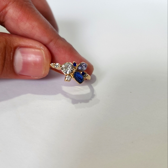 Atterri Jewelry - 🔥 LIMITED ONLY 🔥Gold Atterri ring detailed with cubic zirconia and blue jewels